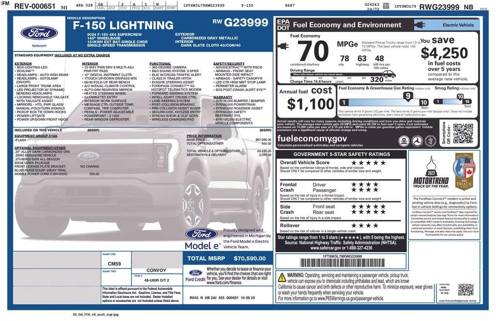 ford f-150 lightning 2024 1FT6W3L79RWG23999 image ford f-150 lightning 2024 1FT6W3L79RWG23999 image